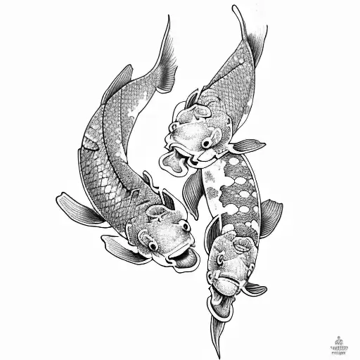Two Koi Fish Simple