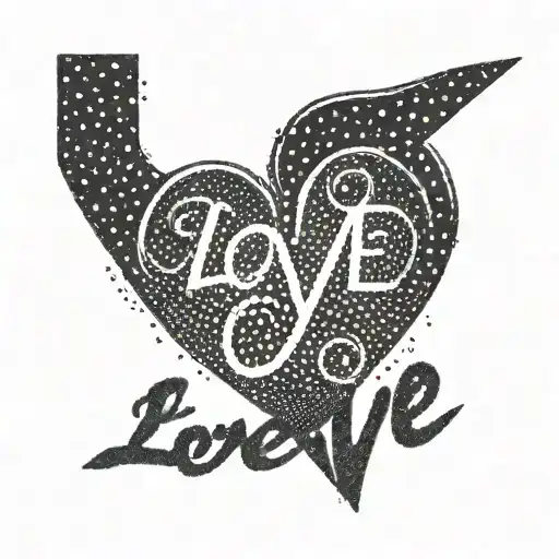 A Heart-shaped Vinyl Record With The Word 'Love' In A Unique Font