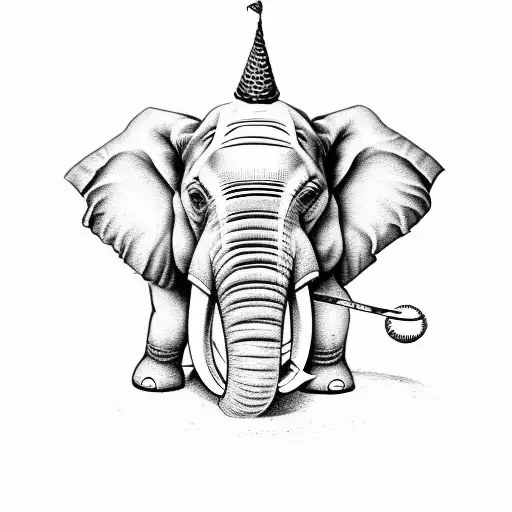 Elephant With Baseball Hat And Elephant With Hockey Jersey