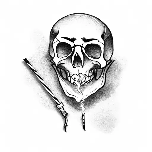 Pirate Skull Smoking Cigarette