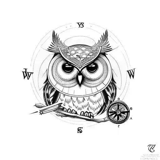 Owl Carrying Compass