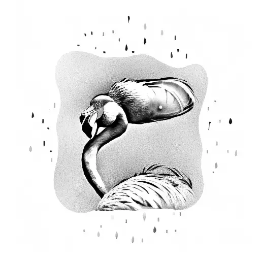 Pink Flamingo Blowing Bubbles Holding A Lacrosse Stick