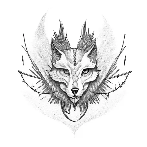 Red Feather With Broken Barbed Wire