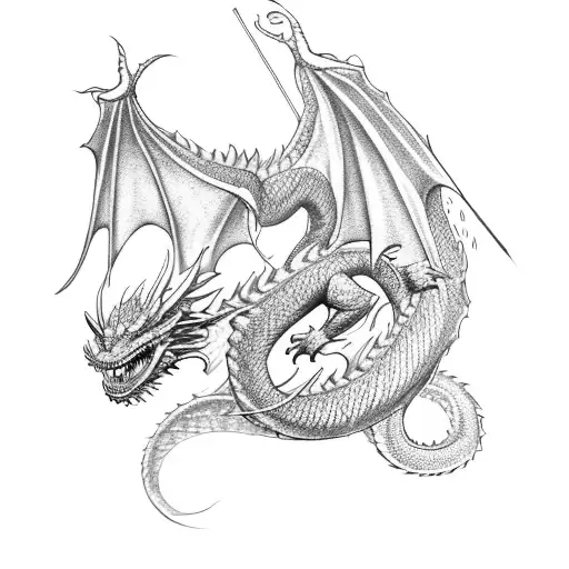 A Dragon Wrapped Around A Musical Staff