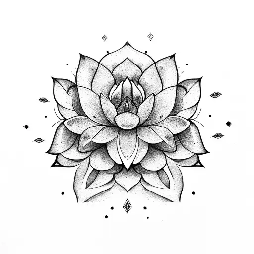 Lua Com Flor De Lotus