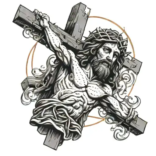 Jesus Christ Crucified And Heads