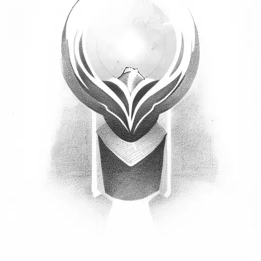 Faceless Suited Man With A Broken Halo