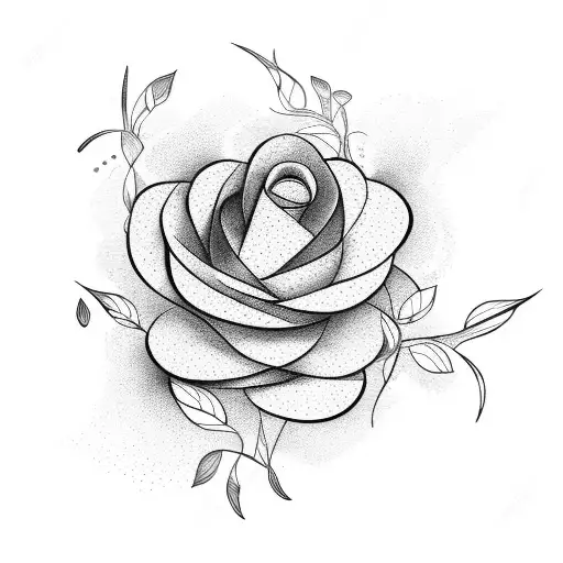 Abstract Flower With Leaves