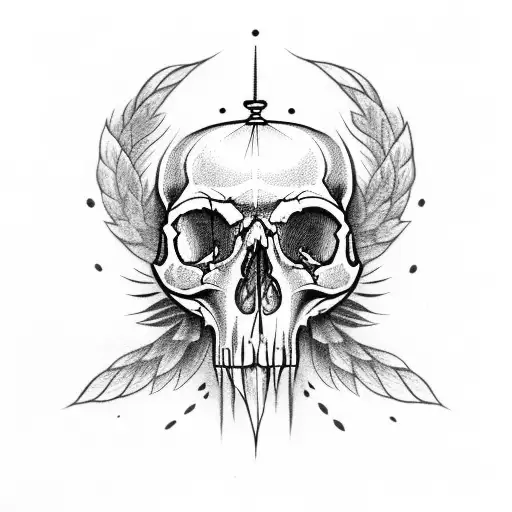 A Skull Wearing A Dark Crow As A Crown