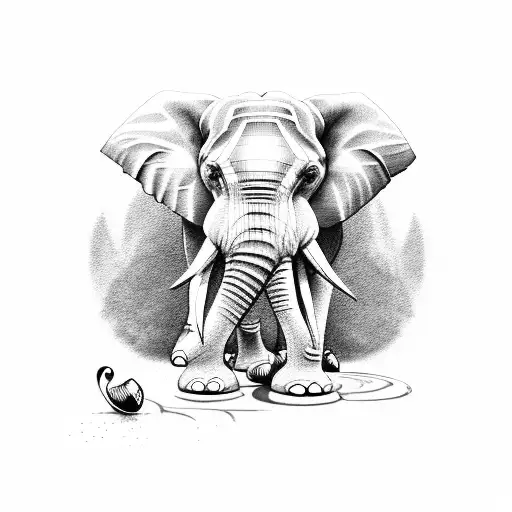 Elephant With Peanuts