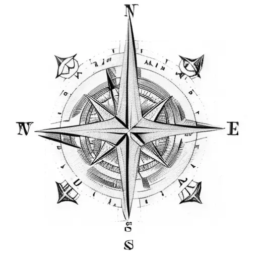 A Vintage Map Compass With A Tennis Ball As The Pointer