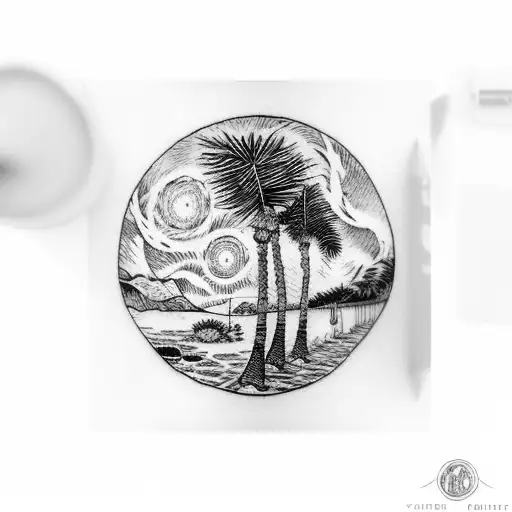 Palm Tree Sunset Van Gogh