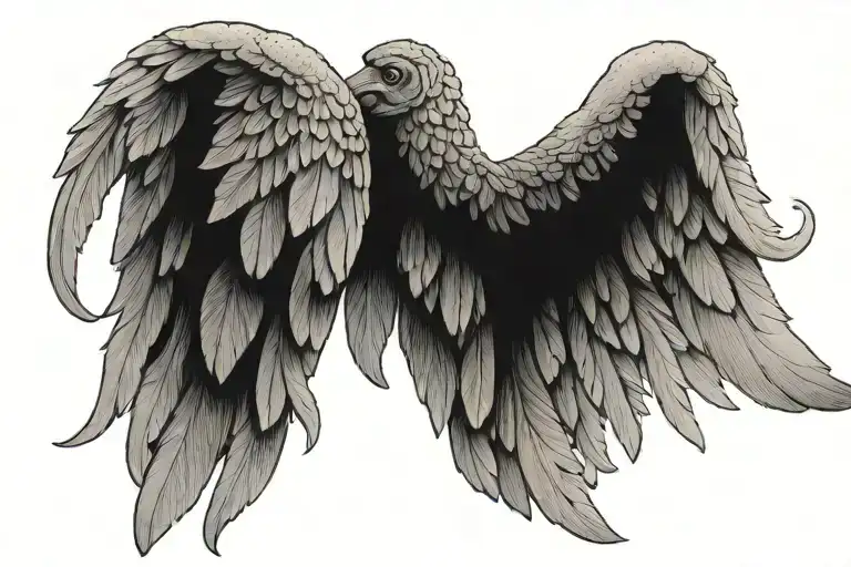 Incorporate Elements Of Greek And Roman Mythology With Angel Wings In A Tattoo Design