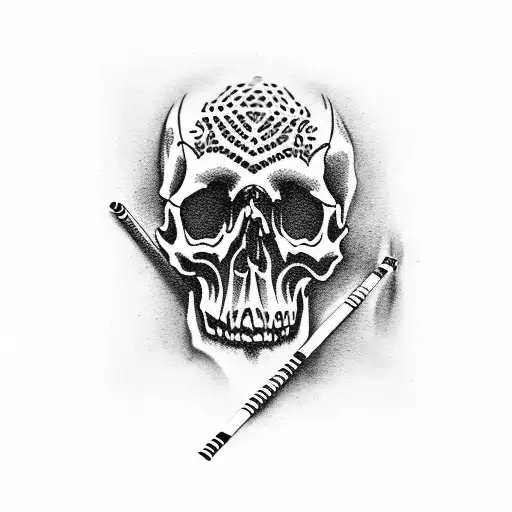 Skull With Cigarette