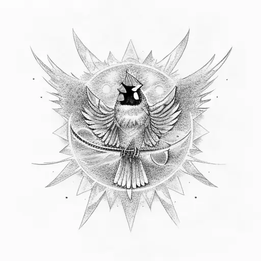 Phoenix Pink Green Blue Stars Moon Cardinal City Background