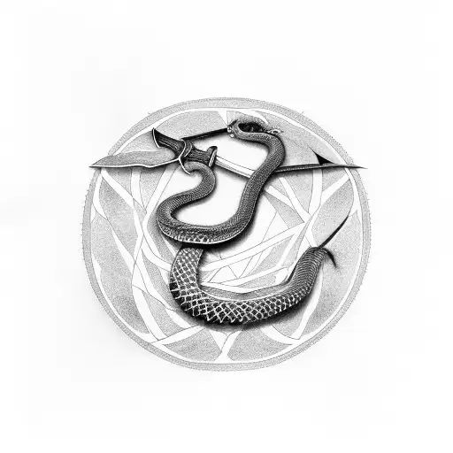 Sword With A Skaled Snake Wrapping Around It