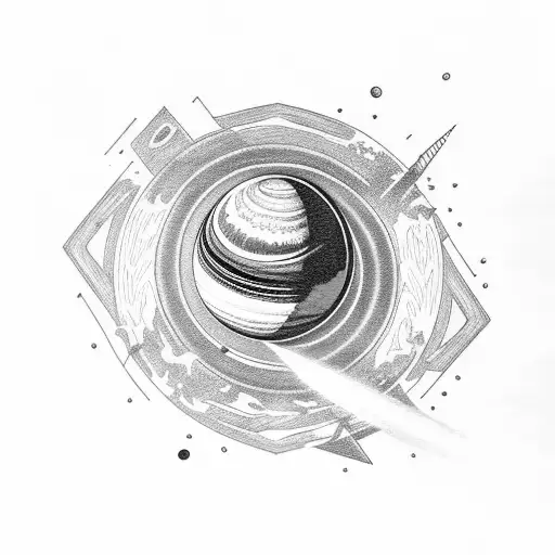 Saturn With Astronaut