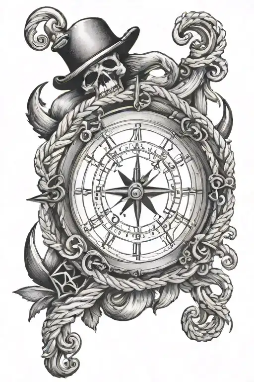 Jolly Roger Compass Watch Rope