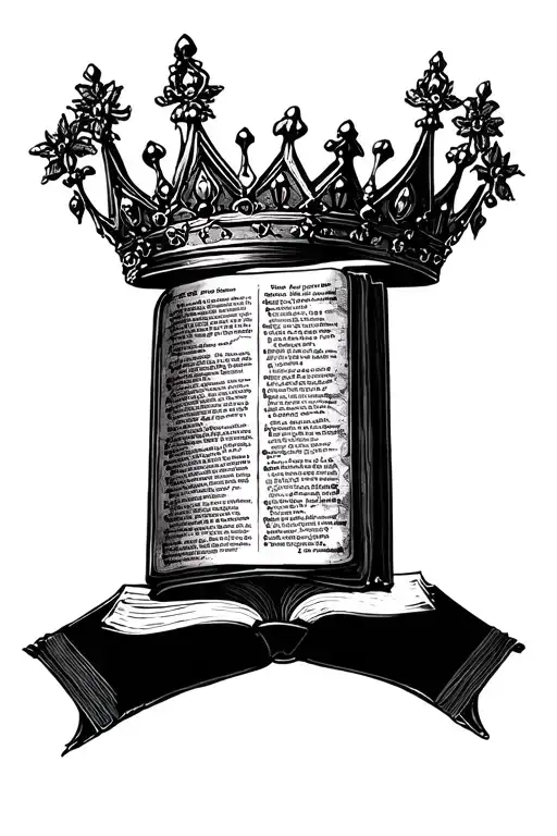Open Bible With A Crown