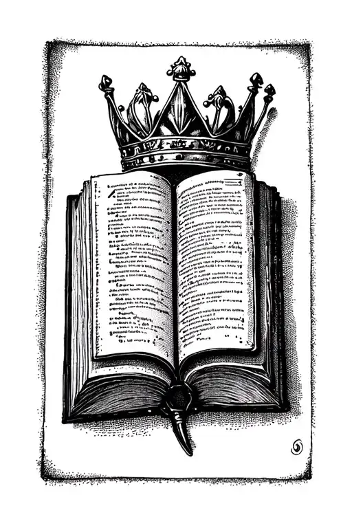 Open Bible With A Crown On Inner Bicep