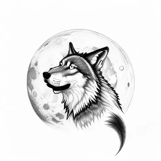 A Wolf Howling At The Moon
