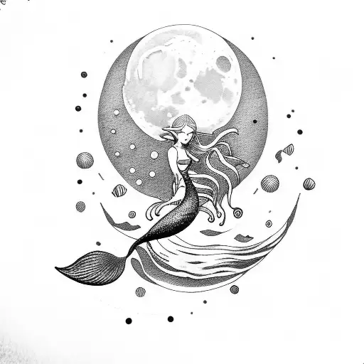 Mermaid Moon Sea Ship