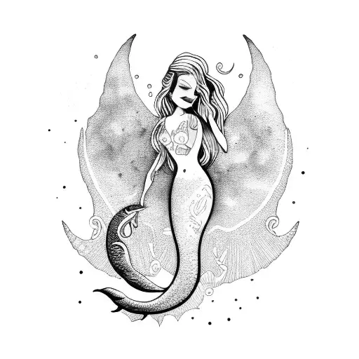 Mermaid And Moon