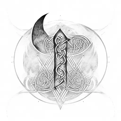 An Abstract Representation Of A Viking Rune Combined With Musical Elements