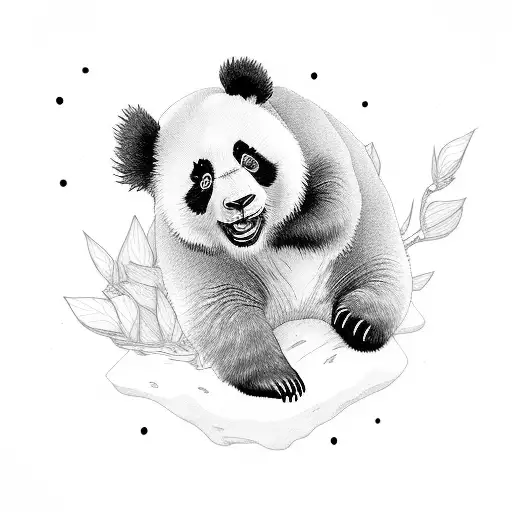 Sleeping Tired Panda Bear