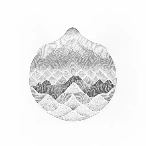 An Abstract Representation Of Soundwaves Flowing Through Mountain Peaks