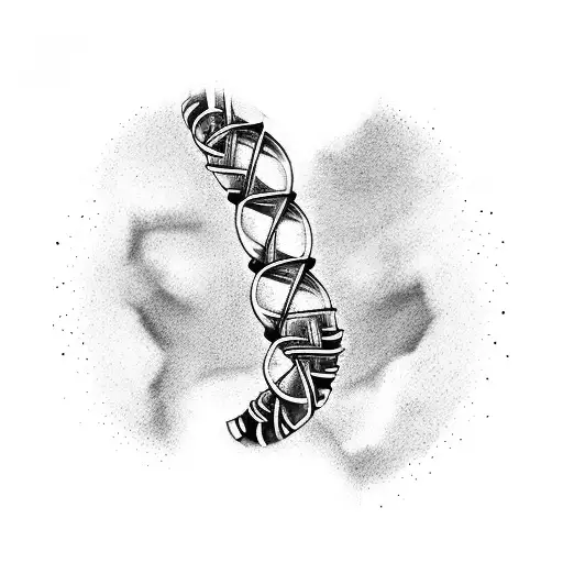 Full Sleeve Dna Helix Wrapped Around Arm