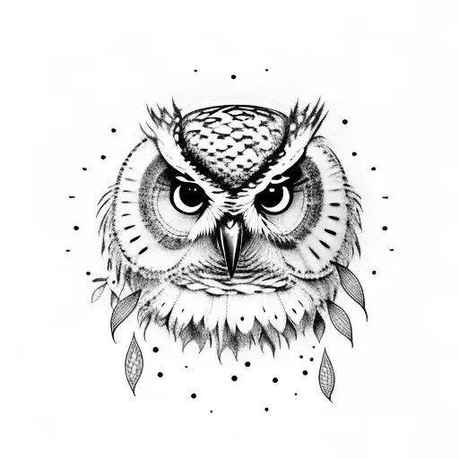 Owl And Flamingo With Forget Me Not