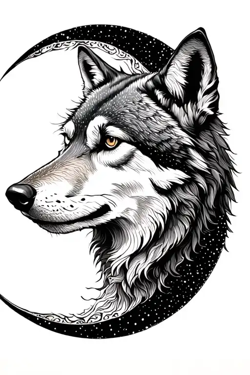 Wolf Crescent Moon