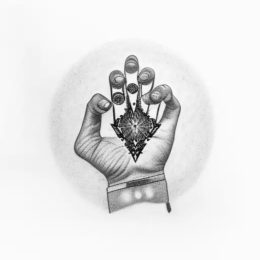 A Religious Symbol Integrated Into A Hand Design