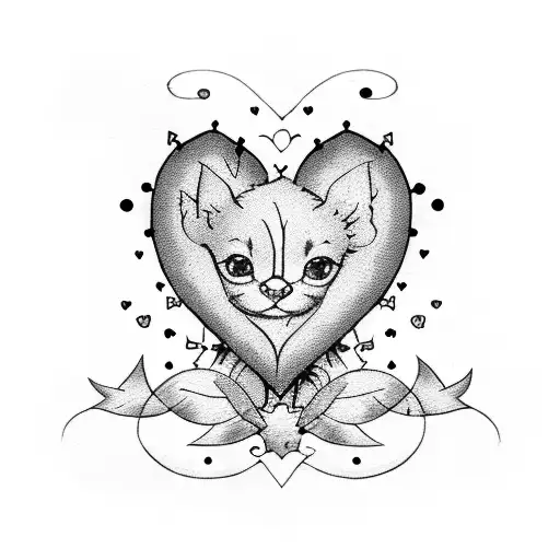 Little Red Heart With A Black Outline A And