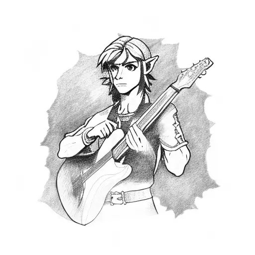 Link From The Legend Of Zelda Playing A Guitar With Florence Welch