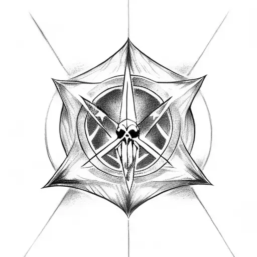 Deathly Hallows With A Book And Four Orbs Of Light