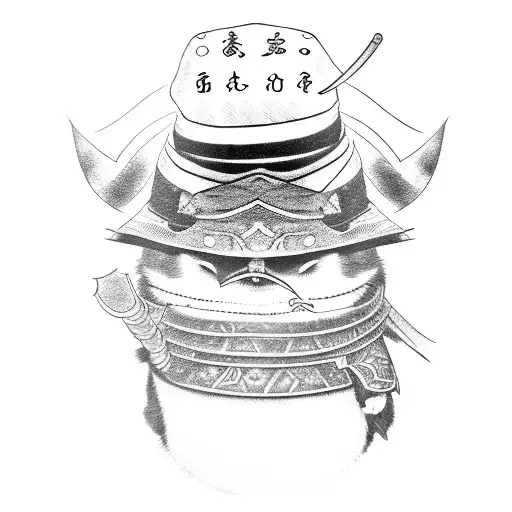 Samurai Penguin Cartoon Katana Hat