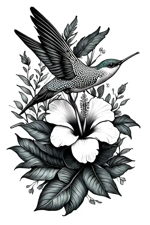 Flower Palm Flower Hibiscus Hummingbird Around An Already Existing Maori Bracelet