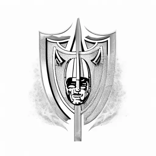 A Las Vegas Raiders Logo With Playing Card Suits Incorporated Into The Design