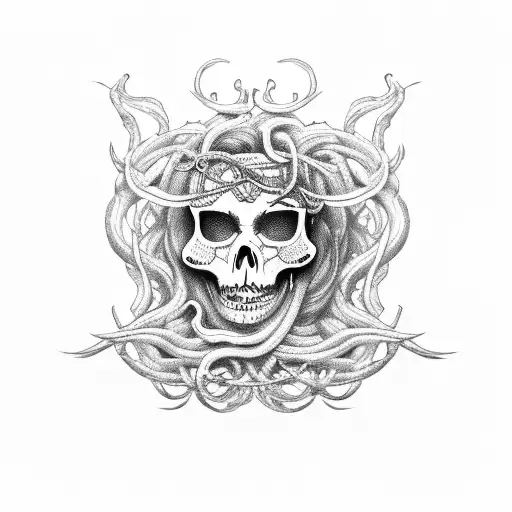 Medusa Half Face Skeleton