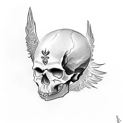 Skull And Angel And