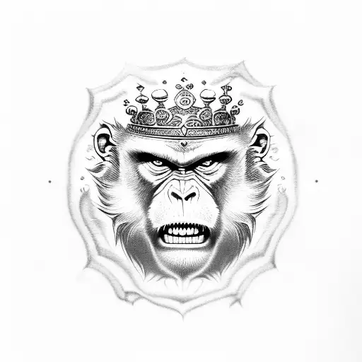 Angry Monkey In Crown