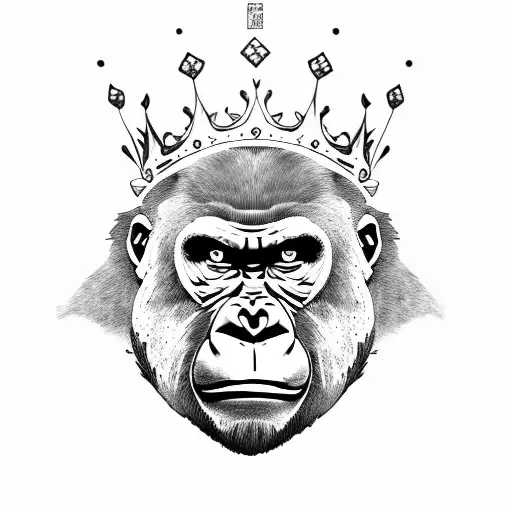 Angry Gorilla In Crown