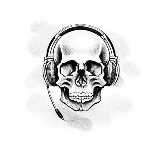 Skull Dancing With Headphones