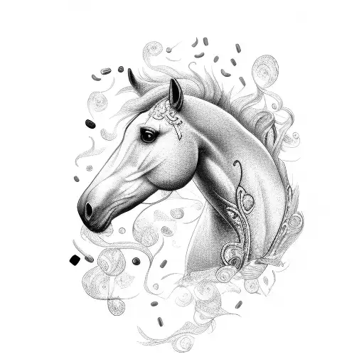 A Horse Made Up Of Coffee Beans And Musical Instruments