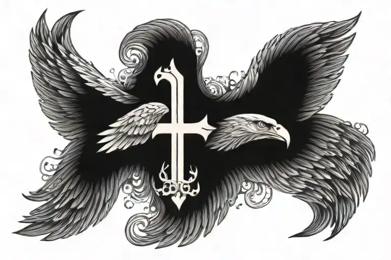 Eagle Wing With Orthodox Cross