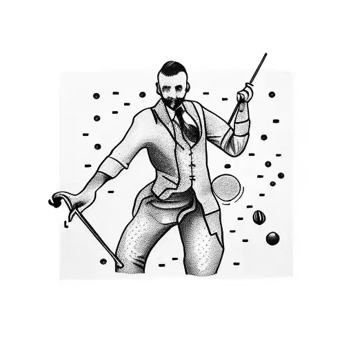 Billiards Player Dancing To Music