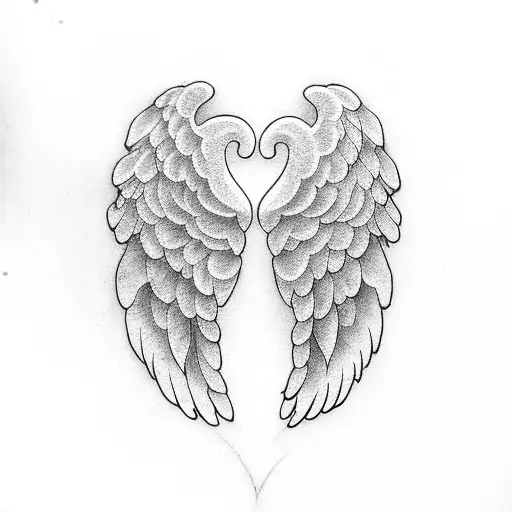 Baby Angel Wings Rememberance Heart
