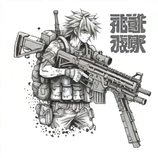 Anime Tanka With A Machine Gun